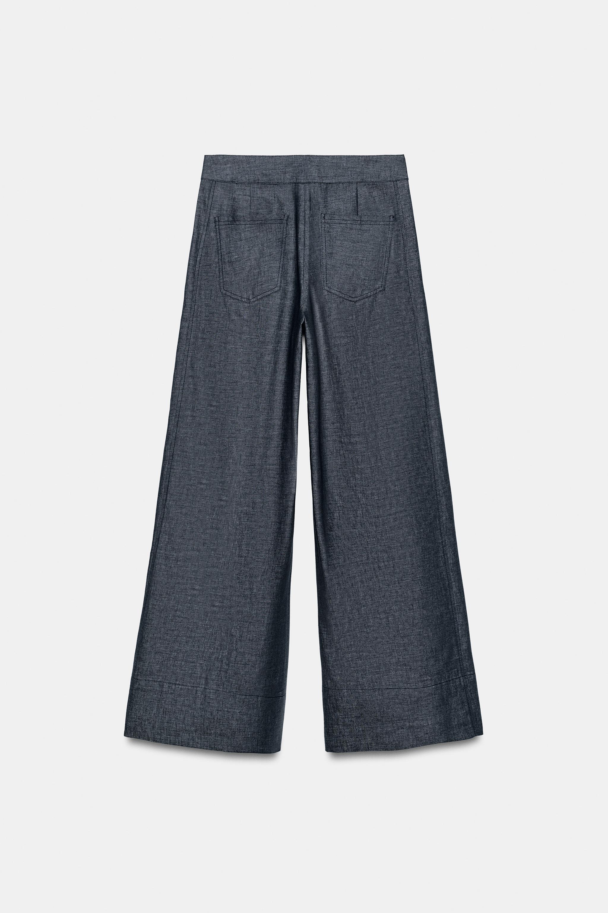 HIGH-WAISTED WIDE LEG LINEN PANTS